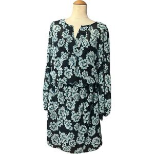 WHBM Longsleeve Dress Floral Blue Size 8